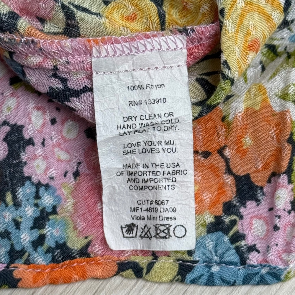Floral‎ Mini Dress Show Me Your Mumu XS Boho Cottagecore Tiered Babydoll - Picture 4 of 6
